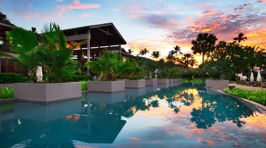 Olympic Length Swimming Pool at Sunset