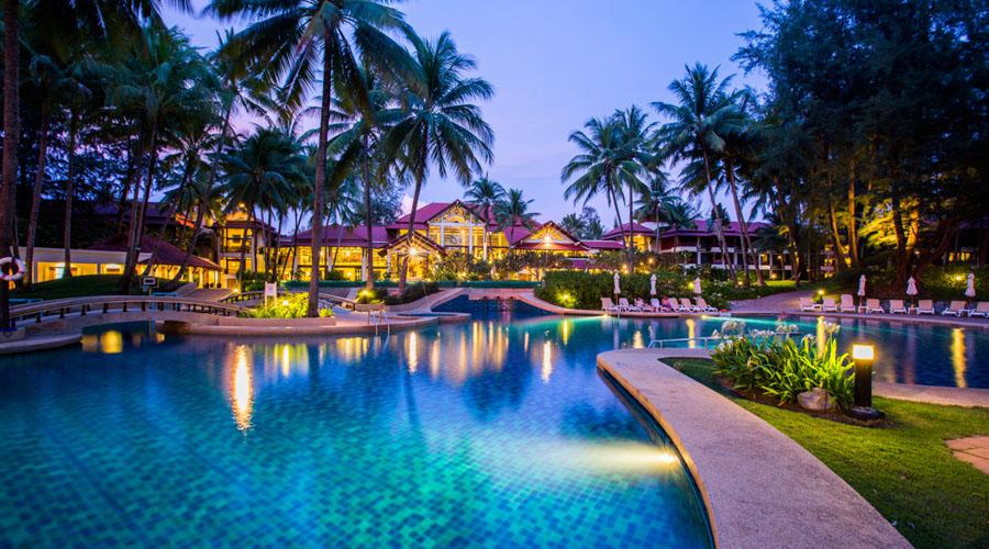 swimming pool by night